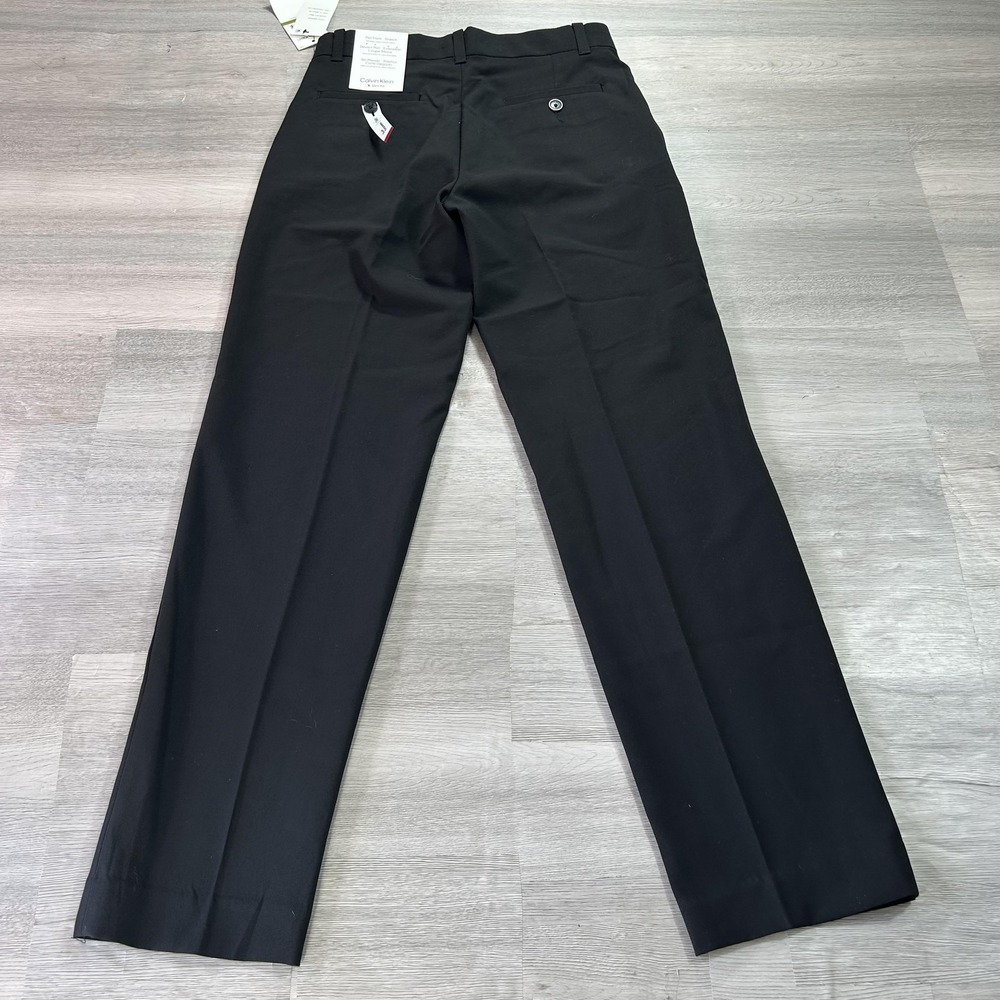 NEW Calvin Klein Pants Womens 14 Black Twill Slim Fit Stretch Dress Workwear